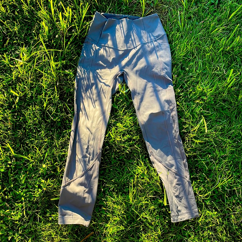 Lululemon leggings in a gray shade. These are a size 2.
